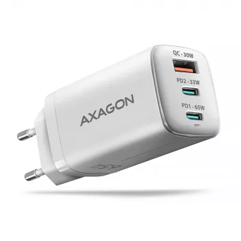 Axagon ACU-DPQ65W PD3.0 & QC4+ 3x IZVADI sienas lādētājs 65W