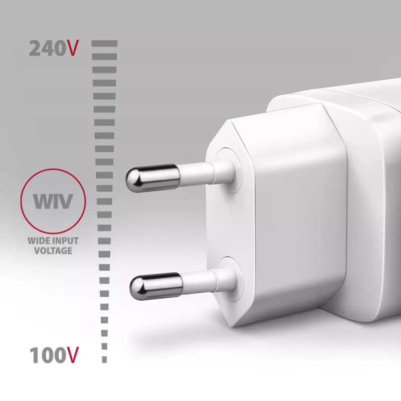 Axagon ACU-DPQ65W PD3.0 & QC4+ 3x IZVADI sienas lādētājs 65W