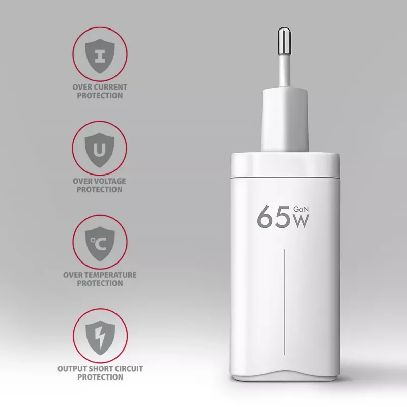 Axagon ACU-DPQ65W PD3.0 & QC4+ 3x IZVADI sienas lādētājs 65W