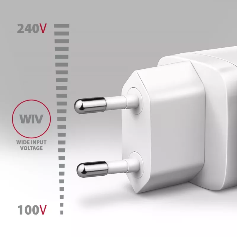 Sienas lādētājs Axagon ACU-PD30W 1x QC3.0/AFC/FCP/PD Type-C 30W Balts