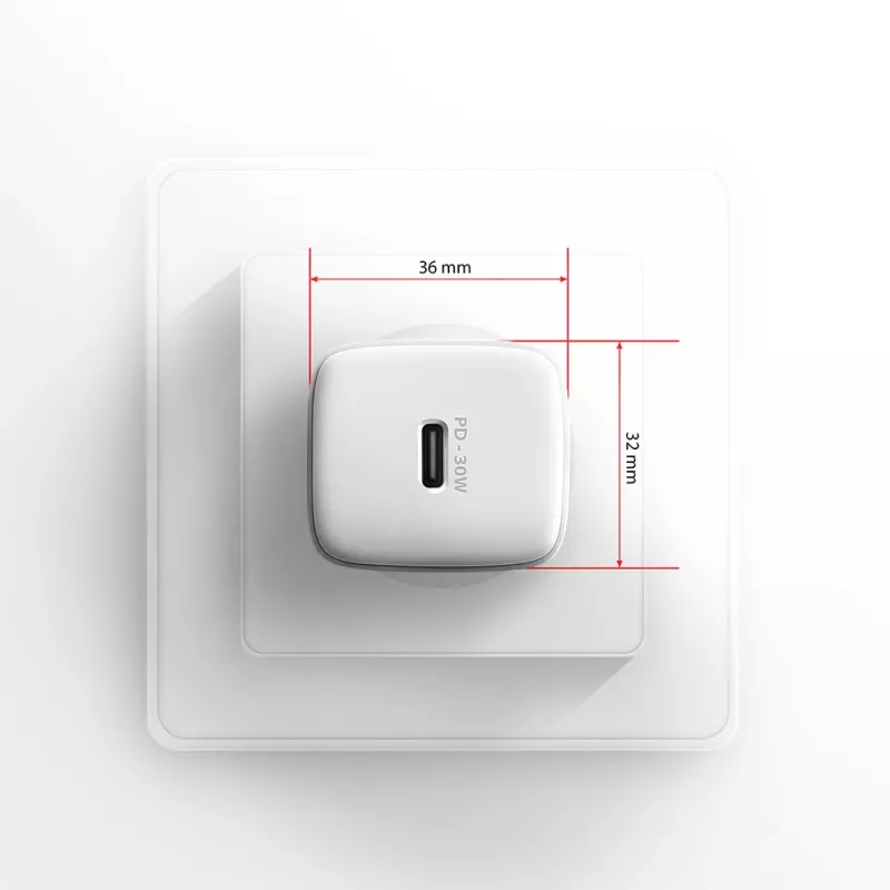 Sienas lādētājs Axagon ACU-PD30W 1x QC3.0/AFC/FCP/PD Type-C 30W Balts