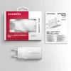 Sienas lādētājs Axagon ACU-PD30W 1x QC3.0/AFC/FCP/PD Type-C 30W Balts