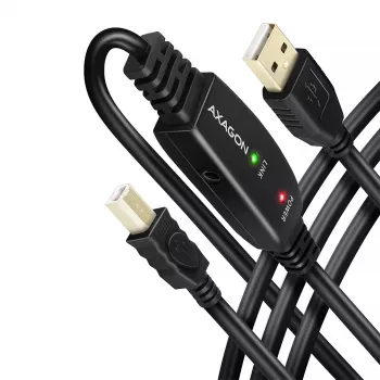 Axagon ADR-210B USB 2.0 A-M -> B-M aktīvais savienotājs/retranslators 10m
