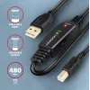 Axagon ADR-210B USB 2.0 A-M -> B-M aktīvais savienotājs/retranslators 10m
