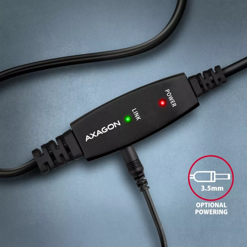 Axagon ADR-210B USB 2.0 A-M -> B-M aktīvais savienotājs/retranslators 10m