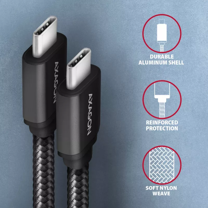 Axagon BUCM3-CM30AB SPEED USB-C <> USB-C 3.2 Gen 1 kabelis 3 m
