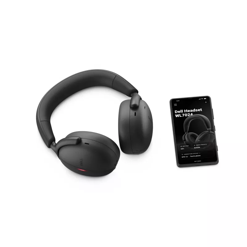 DELL Pro Premium Wireless ANC Headset - WL7024, vadu un bezvadu, zvaniem/mūzikai, 20 - 20000 Hz, 297 g, austiņas, melna