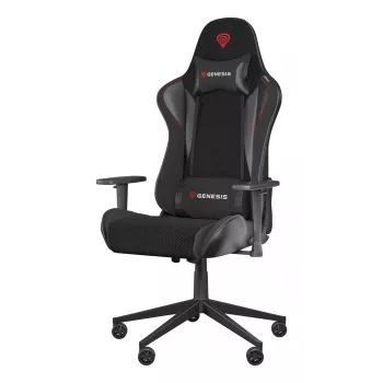 Spēļu krēsls GENESIS Nitro 440 G2, polsterēts sēdeklis, audums/mākslīgā āda, pelēks/melns, maks. 120 kg, regulējama atzveltne un 1D roku balsti