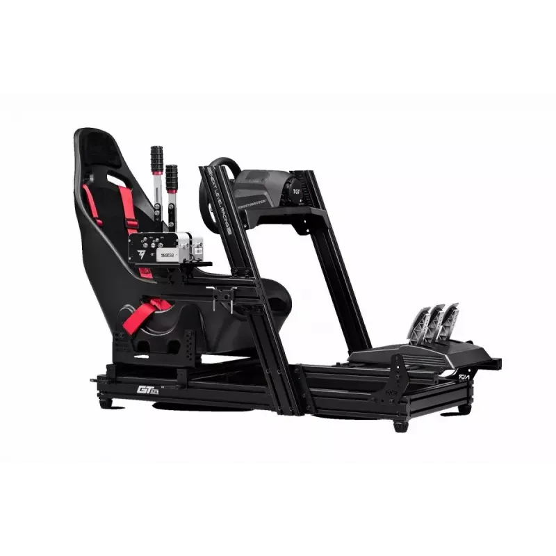 Racing simulator cockpit Next Level Racing GTElite Wheel Plate Edition — Alumīnija un oglekļa tērauda stūres un pedāļu montāžas platforma