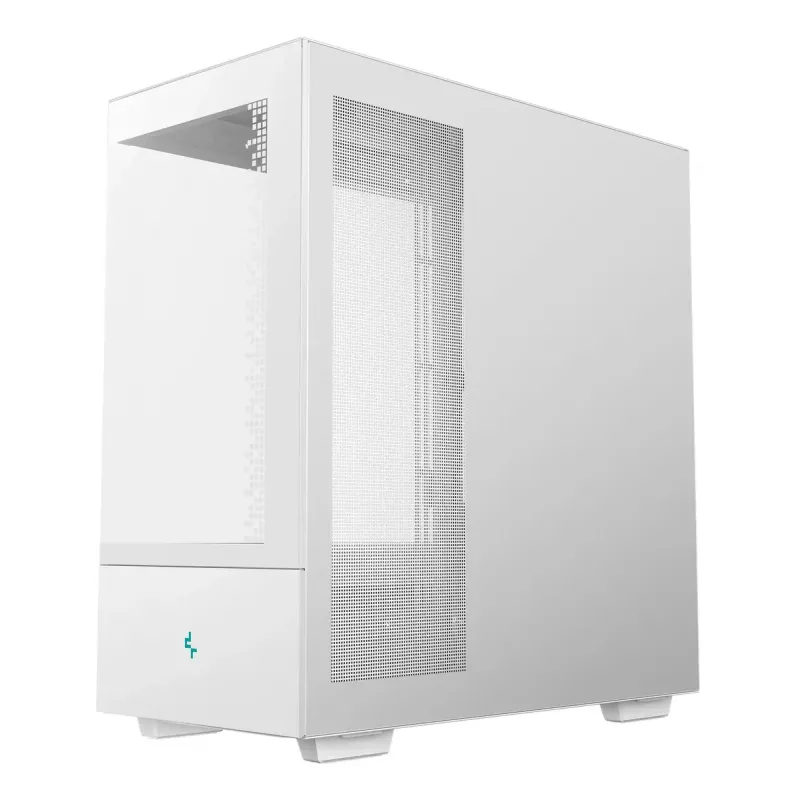 PC korpuss DeepCool CH690 Tower White — ATX/microATX atbalsts, LCD displejs, 3x2.5 collu sloti, 1x3.5 collu, GPU līdz 450 mm, CPU dzesētāja augstums 182 mm