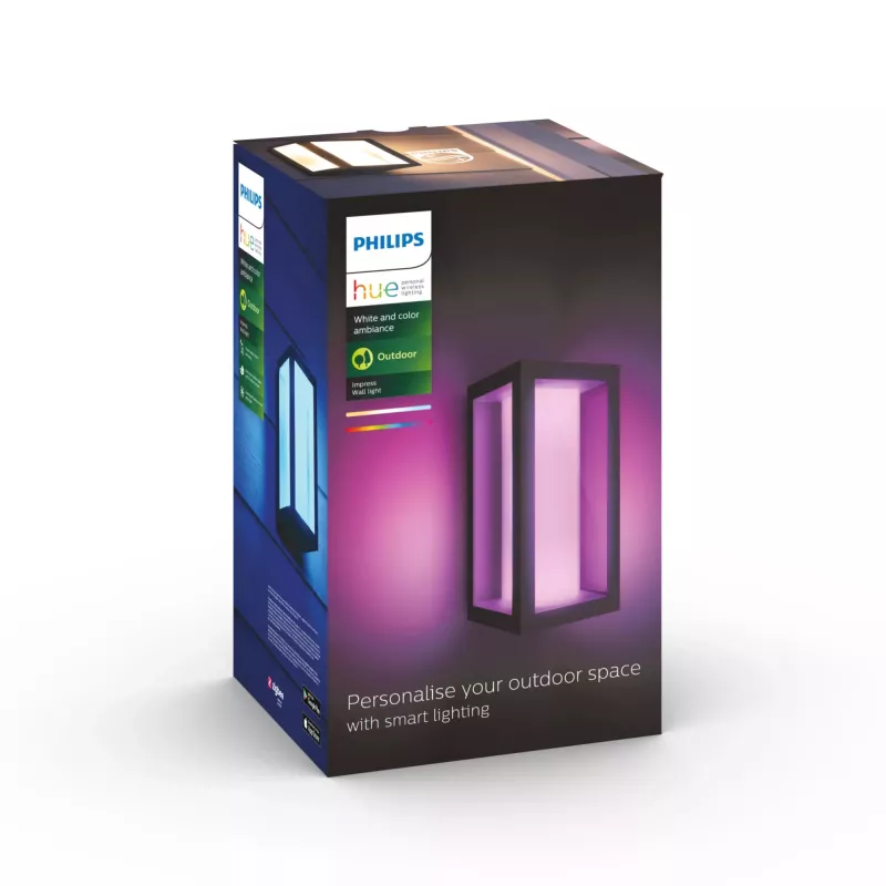 Philips Hue balta and colour ambience Impress āra sienas gaismeklis