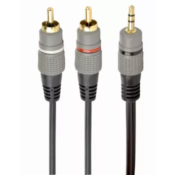 GEMBIRD 3,5 mm stereo uz 2xRCA spraudņiem 1,5 m kabelis - apzeltīti savienotāji