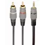 GEMBIRD 3,5 mm stereo uz 2xRCA spraudņiem 1,5 m kabelis - apzeltīti savienotāji