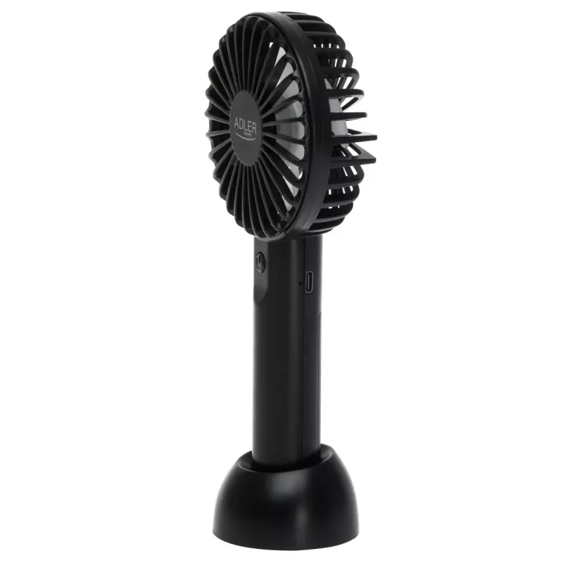Galda ventilators Adler AD 7338 Mini USB — 7 cm diametrs, 3 ātrumi, melns