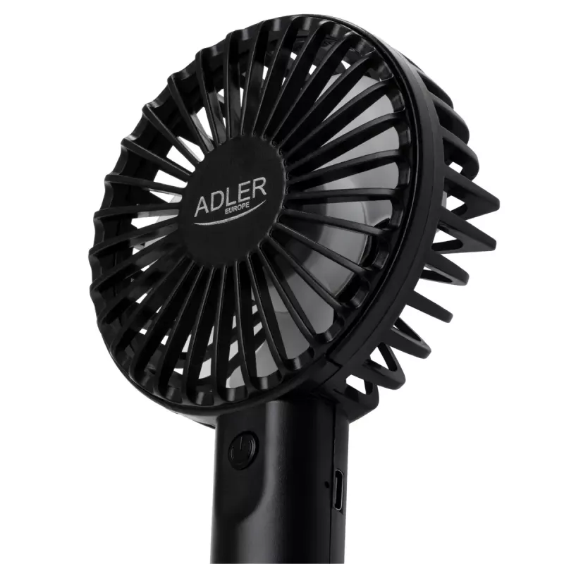 Galda ventilators Adler AD 7338 Mini USB — 7 cm diametrs, 3 ātrumi, melns