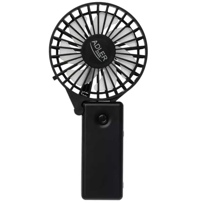 Galda ventilators Adler AD 7336 — salokāms mini ventilators, 6,5 cm diametrs, 1 ātrums, melns