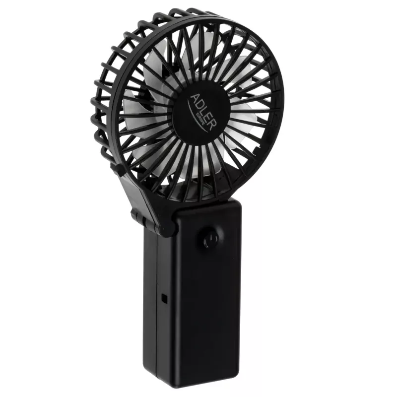 Galda ventilators Adler AD 7336 — salokāms mini ventilators, 6,5 cm diametrs, 1 ātrums, melns