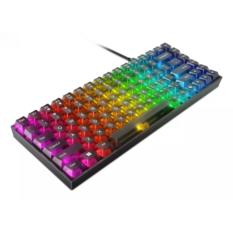 Mehāniskā spēļu tastatūra Lenovo Legion K510 Mini Pro 75% US English, 84 taustiņi, RGB, USB, 1,8 m kabelis, melna/caurspīdīga