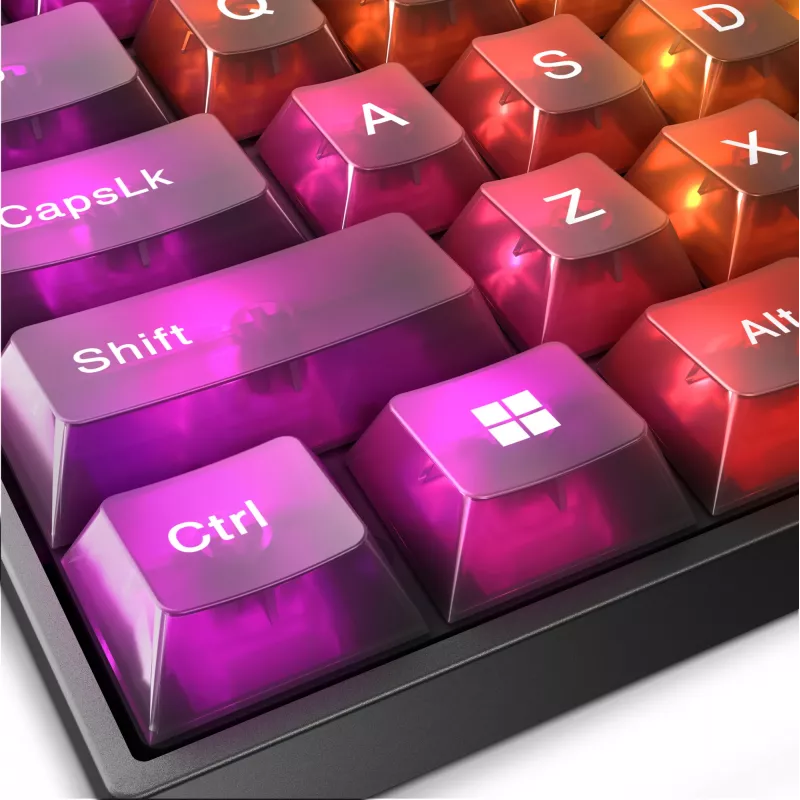 Mehāniskā spēļu tastatūra Lenovo Legion K510 Mini Pro 75% US English, 84 taustiņi, RGB, USB, 1,8 m kabelis, melna/caurspīdīga
