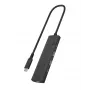 ICY BOX IB-HUB1437-CPD vadu USB 3.2 Gen 2 (3.1 Gen 2) Type-C melns