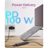 ICY BOX IB-HUB1437-CPD vadu USB 3.2 Gen 2 (3.1 Gen 2) Type-C melns