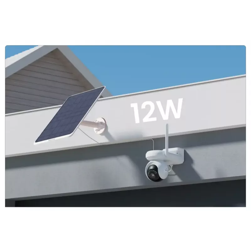Saules panelis Reolink SP3-W 12W 6V USB-C IP65 āra, 360° horizontāli, 90° vertikāli, 4 m kabelis, tehnopolimērs, balts