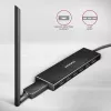 Axagon HUE-F7A 7x USB 3.2 Gen 1 ALU FLAT centrmezgls ar mikrobarošanas ieeju 1m USB-A USB 3.2 Gen 1 (3.1 Gen 1) Type-A 5000 Mbit/s Melns