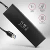 Axagon HUE-F7A 7x USB 3.2 Gen 1 ALU FLAT centrmezgls ar mikrobarošanas ieeju 1m USB-A USB 3.2 Gen 1 (3.1 Gen 1) Type-A 5000 Mbit/s Melns