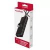 Axagon HUE-F7A 7x USB 3.2 Gen 1 ALU FLAT centrmezgls ar mikrobarošanas ieeju 1m USB-A USB 3.2 Gen 1 (3.1 Gen 1) Type-A 5000 Mbit/s Melns