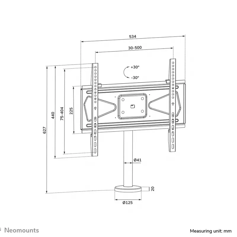 Neomounts pieskrūvējams televizora galda stiprinājums DS42-430BL14, maks. 50 kg, 32–55 collas
