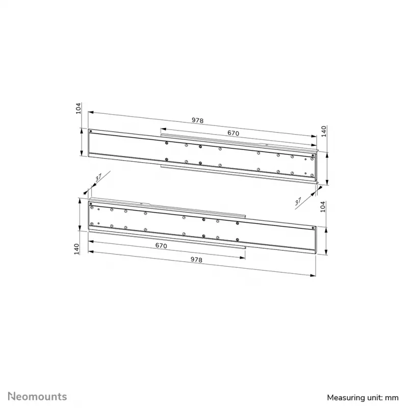 Neomounts ADM-875WH2 divu ekrānu adapteris 42-65 collas