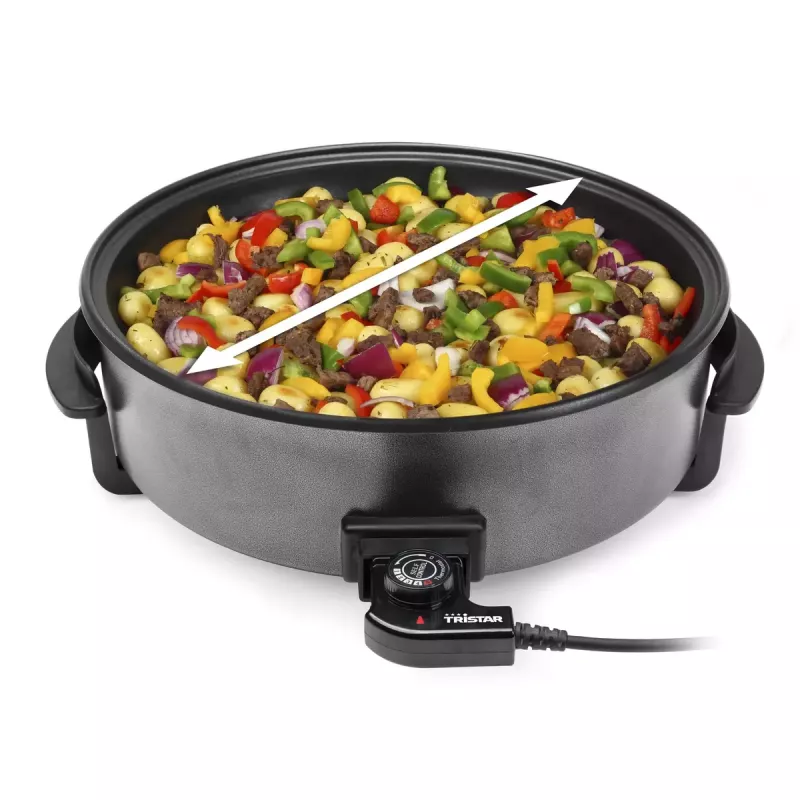 Elektriskā cepešpanna Tristar PZ-9145 XXL - 40 cm, 1500 W, melna