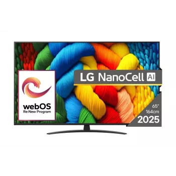 LG NanoCell AI 65NANO81A3A televizors 165,1 cm (65 collas) 4K Ultra HD Smart TV Wi-Fi Melns