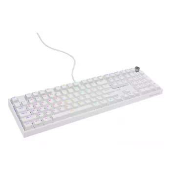 Mehāniskā tastatūra GENESIS THOR 404, pilna izmēra USB, QWERTY angļu valoda, RGB fona apgaismojums, balta