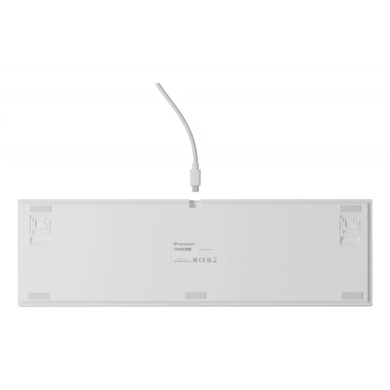 Mehāniskā tastatūra GENESIS THOR 404, pilna izmēra USB, QWERTY angļu valoda, RGB fona apgaismojums, balta