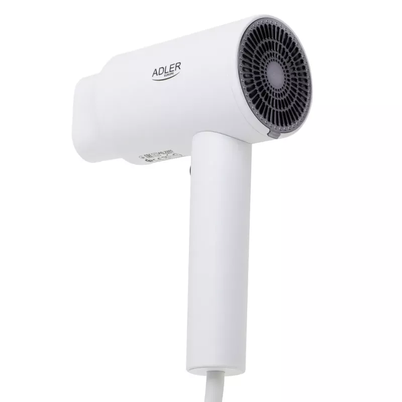 Pie sienas stiprināms matu žāvētājs Adler AD 2285 — 2000 W, 3 temperatūras iestatījumi, vēsā gaisa pūtiens, balts