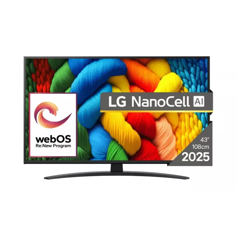 LG NanoCell AI 43NANO81A3A televizors 109,2 cm (43 collas) 4K Ultra HD Smart TV Wi-Fi Melns