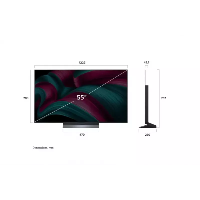 LG OLED evo AI OLED55C51LA televizors 139,7 cm (55 collas) 4K Ultra HD Smart TV Wi-Fi melns