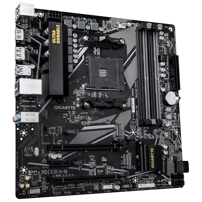 Mātesplate GIGABYTE B550M DS3H R2, B550, Socket AM4, Micro ATX