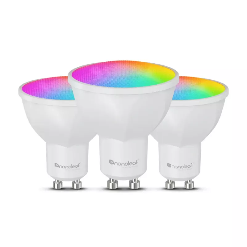 Viedā spuldze Nanoleaf N7502B02-3GU10 RGBCW Wi‑Fi 3 gab. iepakojums GU10