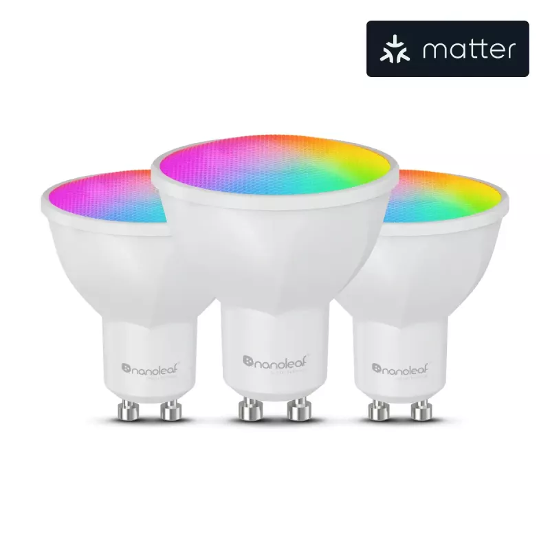 Viedā spuldze Nanoleaf N7502B02-3GU10 RGBCW Wi‑Fi 3 gab. iepakojums GU10