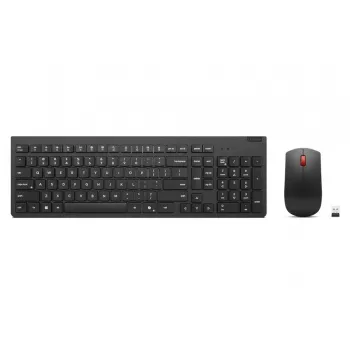 Bezvadu tastatūras un peles komplekts Lenovo Essential 2.4 GHz — pilna izmēra krievu/kirilicas tastatūra, optiskā abpusējā pele