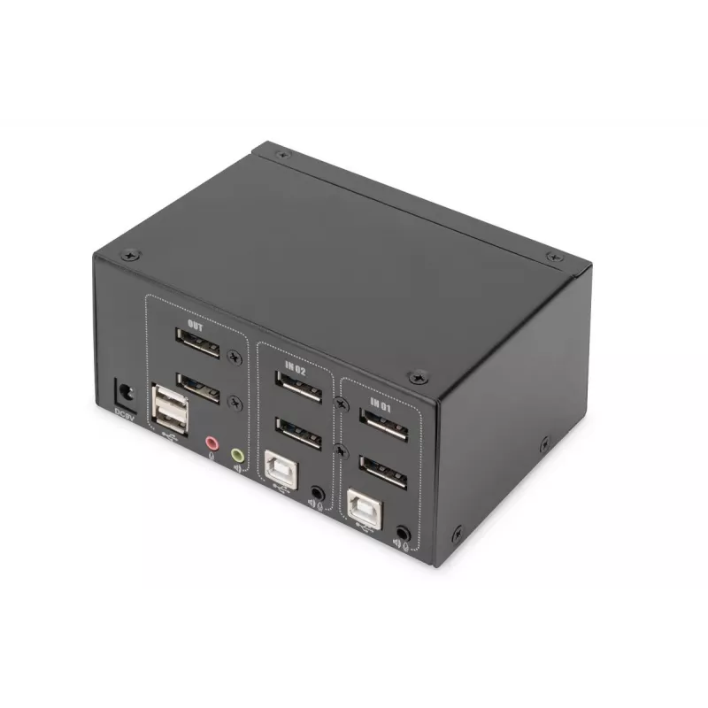 DIGITUS 2 Port DisplayPort DualView 60 Hz 4K 60fp Multiplatform support