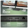 Axagon HMC-U4 USB4 dokstacija, 3x USB-A, 2x USB-C, HDMI un DP 8K/30Hz, RJ-45, SD/mSD, audio, PD 100W