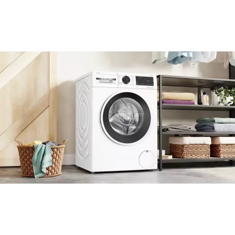 Priekšējās ielādes veļas mašīna Bosch WGG254FVSN — 10 kg ietilpība, A enerģijas klase, 1400 apgr./min., LED displejs, tvaika funkcija
