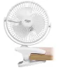 Uzlādējams piespraužams galda ventilators Adler AD 7342 — 15,5 cm, 3 ātrumi, oscilācija, 5 W