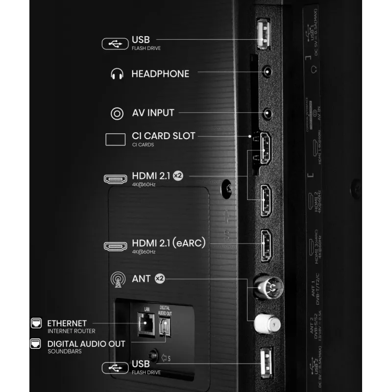 Hisense 85A6Q televizors 2,16 m (85 collas) 4K Ultra HD viedtelevizors Wi-Fi melns 400 cd/m²