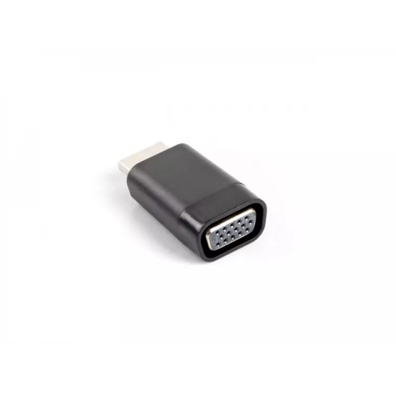VGA uz HDMI dzimuma pārveidotāja adapteris LANBERG AD-0016-BK, VGA (vīrišķais) uz HDMI (sievišķais), melns