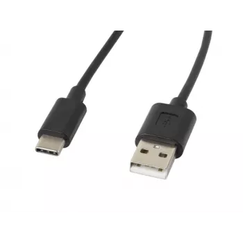 USB kabelis LANBERG CA-USBO-10CC-0018-BK USB 2.0, USB A (vīriešu) uz USB C (vīriešu), 1,8 m, melns