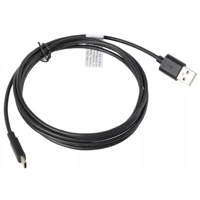 USB kabelis LANBERG CA-USBO-10CC-0018-BK USB 2.0, USB A (vīriešu) uz USB C (vīriešu), 1,8 m, melns